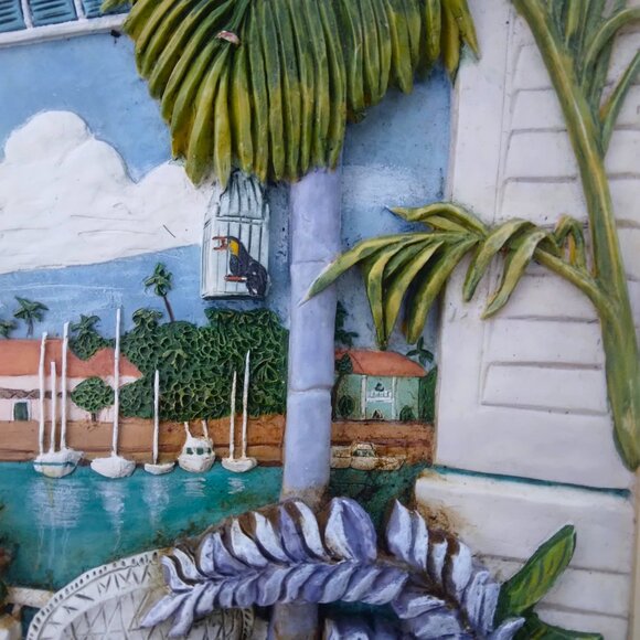 Sharie Hatchet Bohlman Room with a View "TROPICAL HIEDAWAY"" 3D Relief Painting - Picture 4 of 8